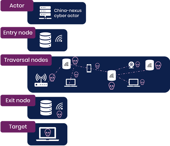 A diagram illustrating the basic setup of a covert network.